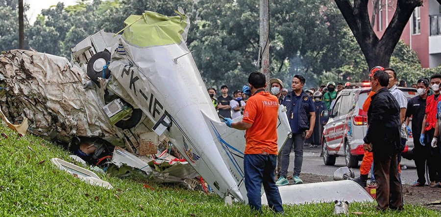Kondisi Hujan, Pesawat Cessna Jatuh di Tangsel