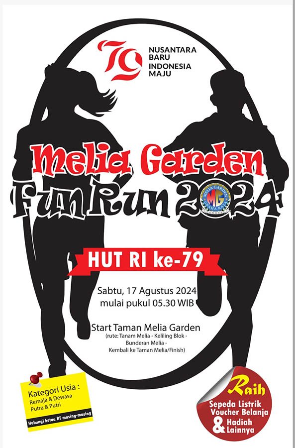 Semarak HUT RI, Melia Garden Fun Run Akan Digelar